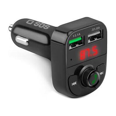 SBS 15 W autolader met Bluetooth FM-zender, radio, handsfree, mp3, audiospeler, lcd-display, geïntegreerde bediening, snel opladen, adaptief snel opladen (afc), USB 3.1, 12 V-aansluiting SBS 15 W autolader met Bluetooth FM-zender, radio, handsfree, mp3, audiospeler, lcd-display, geïntegreerde bediening, snel opladen, adaptief snel opladen (afc), USB 3.1, 12 V-aansluiting