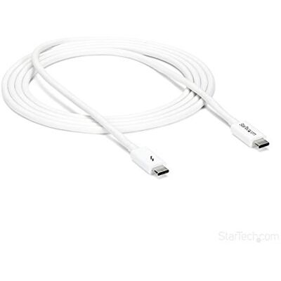 StarTech .com Thunderbolt 3-kabel, 2 m, 20 Gbps, compatibel met Thunderbolt, USB en DisplayPort, wit (TBLT3MM2MW) StarTech .com Thunderbolt 3-kabel, 2 m, 20 Gbps, compatibel met Thunderbolt, USB en DisplayPort, wit (TBLT3MM2MW)
