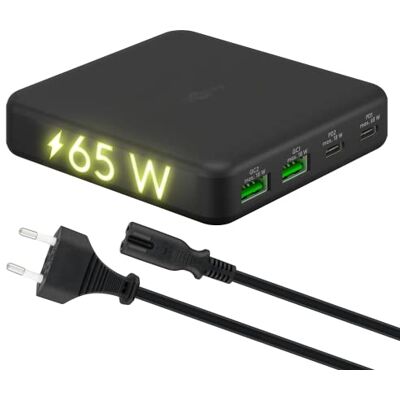 goobay 61772 Multiport USB-C oplader, 4 stopcontacten met 65 W vermogen, laadt meerdere apparaten tegelijkertijd op via USB-C aansluitingen (Power Delivery) zwart goobay 61772 Multiport USB-C oplader, 4 stopcontacten met 65 W vermogen, laadt meerdere apparaten tegelijkertijd op via USB-C aansluitingen (Power Delivery) zwart