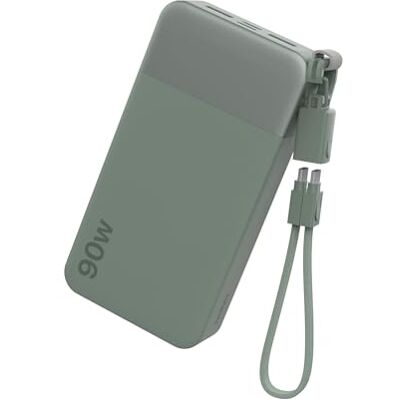 NOBIS Externe accu, 90 W, 20.000 mAh, powerbank met USB-C naar C-kabel Draagbare accu, snel opladen, bidirectioneel, digitaal display, voor iPhone, Samsung Galaxy, MacBook NOBIS Externe accu, 90 W, 20.000 mAh, powerbank met USB-C naar C-kabel Draagbare accu, snel opladen, bidirectioneel, digitaal display, voor iPhone, Samsung Galaxy, MacBook