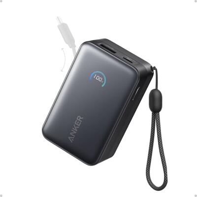 Anker Nano Externe batterij 10.000 mAh met intrekbare InstaCord kabel 70 cm, compacte powerbank 45 W max powerbank, smart display, voor iPhone 16 Pro Max, iPad, Galaxy, Pixel Anker Nano Externe batterij 10.000 mAh met intrekbare InstaCord kabel 70 cm, compacte powerbank 45 W max powerbank, smart display, voor iPhone 16 Pro Max, iPad, Galaxy, Pixel