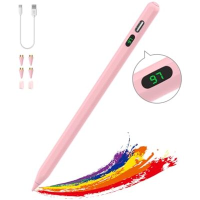 MoKo Stylus Pen voor Touch Screens, Stylus Pencil met Power Display, Roze Fast Charge, compatibel met Apple iPad/iPhone/Samsung/Lenovo/iOS/Android tablets en smart phones, universele capacitieve MoKo Stylus Pen voor Touch Screens, Stylus Pencil met Power Display, Roze Fast Charge, compatibel met Apple iPad/iPhone/Samsung/Lenovo/iOS/Android tablets en smart phones, universele capacitieve