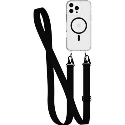 tech21 EvoCrystal Schouderriem voor iPhone 16 Pro Max, compatibel met MagSafe Schokbestendige beschermhoes, 15x getest volgens militaire standaard Met schouderriem Zwart tech21 EvoCrystal Schouderriem voor iPhone 16 Pro Max, compatibel met MagSafe Schokbestendige beschermhoes, 15x getest volgens militaire standaard Met schouderriem Zwart