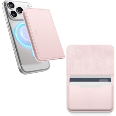elago Magnetische kaarthouder met standaard, compatibel met MagSafe voor iPhone, veganistisch leer, verstelbare standaard, meerdere hoeken, kaartuitwerpmechanisme, Roze, MagSafe portemonnee elago Magnetische kaarthouder met standaard, compatibel met MagSafe voor iPhone, veganistisch leer, verstelbare standaard, meerdere hoeken, kaartuitwerpmechanisme, Roze, MagSafe portemonnee