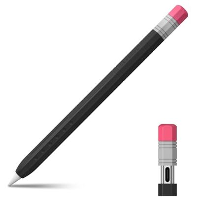 FINTIE Siliconen hoes voor Apple Pencil (USB-C), ultradunne Apple Pencil USB-C, antislip standaard, magnetische bevestigingshouder, zwart FINTIE Siliconen hoes voor Apple Pencil (USB-C), ultradunne Apple Pencil USB-C, antislip standaard, magnetische bevestigingshouder, zwart