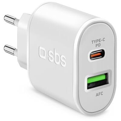 SBS 20 W supersnel opladen Power Delivery wandlader met 1 USB-C poort en 1 USB, wandlader voor iPhone, Samsung, Oppo, Xiaomi, Huawei, e-reader, hoofdtelefoon, tablet SBS 20 W supersnel opladen Power Delivery wandlader met 1 USB-C poort en 1 USB, wandlader voor iPhone, Samsung, Oppo, Xiaomi, Huawei, e-reader, hoofdtelefoon, tablet
