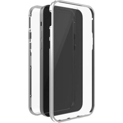 Black Rock 360 graden glazen hoes compatibel met Apple iPhone 13 Pro Max I transparante magnetische sluiting met zilverkleurig frame) Black Rock 360 graden glazen hoes compatibel met Apple iPhone 13 Pro Max I transparante magnetische sluiting met zilverkleurig frame)