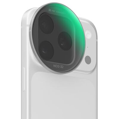 K&F CONCEPT Filtre ND2-32 à clipser pour iPhone 17 Pro et Pro Max, filtre d'objectif ND variable ultra léger de 11,2 g avec support décoratif à clipser, revêtement en verre AGC 28 couches – Argent K&F CONCEPT Filtre ND2-32 à clipser pour iPhone 17 Pro et Pro Max, filtre d'objectif ND variable ultra léger de 11,2 g avec support décoratif à clipser, revêtement en verre AGC 28 couches – Argent