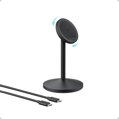 Anker MagGo iPhone inductie-oplaadstation, snelle inductie-houder, 15 W, MagSafe-compatibel, USB-C-kabel, Qi2-certificering, magnetische oplader, voor iPhone16-serie en AirPods (adapter niet inbegrepen) Anker MagGo iPhone inductie-oplaadstation, snelle inductie-houder, 15 W, MagSafe-compatibel, USB-C-kabel, Qi2-certificering, magnetische oplader, voor iPhone16-serie en AirPods (adapter niet inbegrepen)