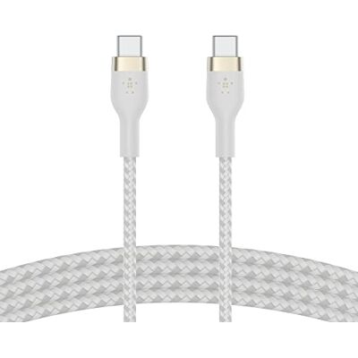 Belkin BoostCharge Pro Flex gevlochten USB-C-kabel, USB-IF-gecertificeerd, Power Delivery voor iPhone 15, MacBook, iPad, Galaxy S24, S23, Pixel, 1 m, wit Belkin BoostCharge Pro Flex gevlochten USB-C-kabel, USB-IF-gecertificeerd, Power Delivery voor iPhone 15, MacBook, iPad, Galaxy S24, S23, Pixel, 1 m, wit