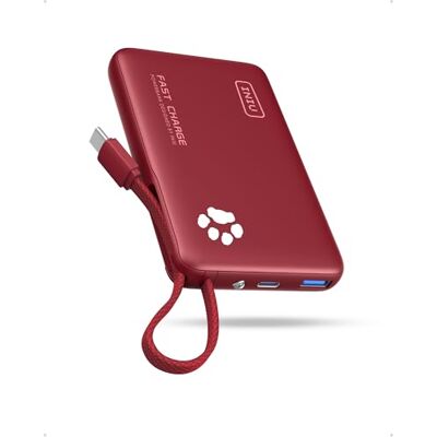 INIU Powerbank, 45 W, mini-formaat, 10.000 mAh, met geïntegreerde USB-C-kabel, snel opladen, USB C in-& Out, klein maar krachtig, voor iPhone 17, 16, 15, Xiaomi Mini Samsung, rood INIU Powerbank, 45 W, mini-formaat, 10.000 mAh, met geïntegreerde USB-C-kabel, snel opladen, USB C in-& Out, klein maar krachtig, voor iPhone 17, 16, 15, Xiaomi Mini Samsung, rood