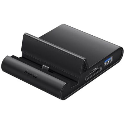 Baseus HUB Mate Docking Type-C Mobiele Telefoon Smart Docking Station Pro (3X USB, HDMI, Type-C, PD, SD/TF-lezer) Zwart (WK Baseus HUB Mate Docking Type-C Mobiele Telefoon Smart Docking Station Pro (3X USB, HDMI, Type-C, PD, SD/TF-lezer) Zwart (WK