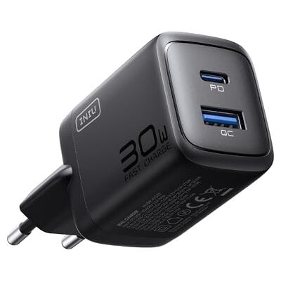 INIU 30 W oplader USB C, 2-poorts USB-C-stekker, meervoudige oplader, PD 3.0 type C, snellaadadapter voor iPhone 17 16 15 Pro Max, iPad Air, Samsung S25 S24 Ultra, Google, Xiaomi enz INIU 30 W oplader USB C, 2-poorts USB-C-stekker, meervoudige oplader, PD 3.0 type C, snellaadadapter voor iPhone 17 16 15 Pro Max, iPad Air, Samsung S25 S24 Ultra, Google, Xiaomi enz