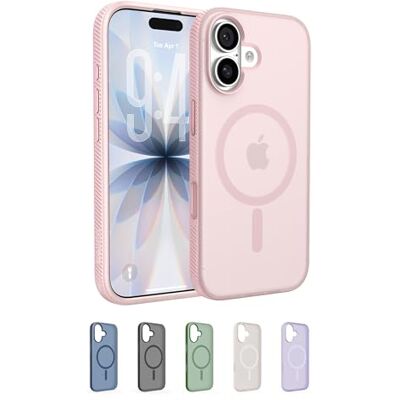 Belkin SheerForce Grip Beschermhoes voor iPhone 17, beschermhoes compatibel met MagSafe, dun design, bescherming met antislip groeven, magnetisch en schokbestendig, roze Belkin SheerForce Grip Beschermhoes voor iPhone 17, beschermhoes compatibel met MagSafe, dun design, bescherming met antislip groeven, magnetisch en schokbestendig, roze