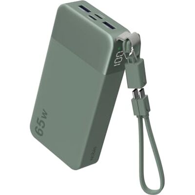 NOBIS Externe batterij, 65 W, 20.000 mAh, powerbank met USB-C naar C-kabel Draagbare accu, snel opladen, bidirectioneel, digitaal display, voor iPhone, Samsung Galaxy, MacBook NOBIS Externe batterij, 65 W, 20.000 mAh, powerbank met USB-C naar C-kabel Draagbare accu, snel opladen, bidirectioneel, digitaal display, voor iPhone, Samsung Galaxy, MacBook