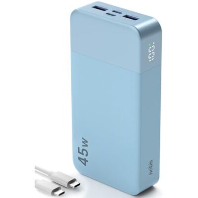 NOBIS 45 W externe batterij 20.000 mAh – Power Bank snel opladen, 2 x USB-C (in/out) & 2 x USB-A, digitaal display en lage stroommodus, compatibel met Phone 17 16 S25, gameconsoles NOBIS 45 W externe batterij 20.000 mAh – Power Bank snel opladen, 2 x USB-C (in/out) & 2 x USB-A, digitaal display en lage stroommodus, compatibel met Phone 17 16 S25, gameconsoles
