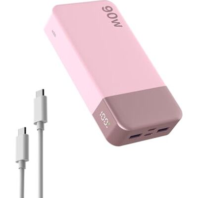 NOBIS Externe accu, 90 W, 20.000 mAh, powerbank met USB-C naar C-kabel NOBIS Externe accu, 90 W, 20.000 mAh, powerbank met USB-C naar C-kabel