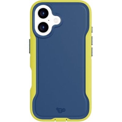 tech21 EvoPro iPhone 16 hoes, schokbestendig, compatibel met MagSafe, 21 keer getest volgens militaire standaard, marineblauw/geel tech21 EvoPro iPhone 16 hoes, schokbestendig, compatibel met MagSafe, 21 keer getest volgens militaire standaard, marineblauw/geel