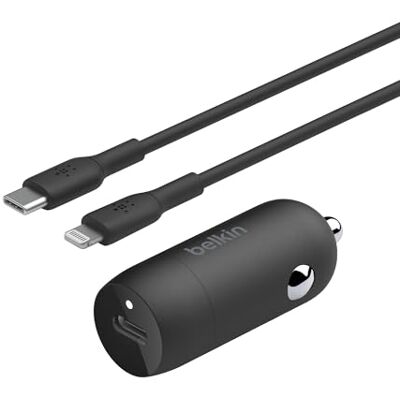 Belkin BOOST↑CHARGE™ 30W autolader (compact, USB-C Power Delivery poort, USB-C naar Lightning-kabel inbegrepen, universele compatibiliteit, voor alle iPhone 14, iPad enz., zwart) Belkin BOOST↑CHARGE™ 30W autolader (compact, USB-C Power Delivery poort, USB-C naar Lightning-kabel inbegrepen, universele compatibiliteit, voor alle iPhone 14, iPad enz., zwart)