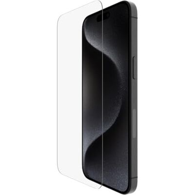 Belkin ScreenForce TemperedGlass Antimicrobiële schermbeschermer voor iPhone 15 Pro Max, gehard glas, dunne bescherming, transparant, krasbestendig, Easy Align-houder voor luchtbelvrij aanbrengen Belkin ScreenForce TemperedGlass Antimicrobiële schermbeschermer voor iPhone 15 Pro Max, gehard glas, dunne bescherming, transparant, krasbestendig, Easy Align-houder voor luchtbelvrij aanbrengen