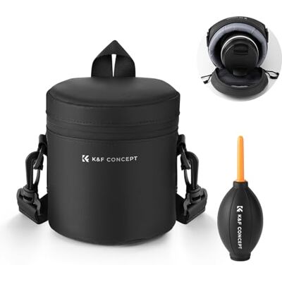 K&F CONCEPT Waterdichte en schokbestendige tas met ritssluiting Veelzijdige tas voor DSLR-lens Diameter en hoogte onderaan, zwart., S, Hoes voor cameralens K&F CONCEPT Waterdichte en schokbestendige tas met ritssluiting Veelzijdige tas voor DSLR-lens Diameter en hoogte onderaan, zwart., S, Hoes voor cameralens