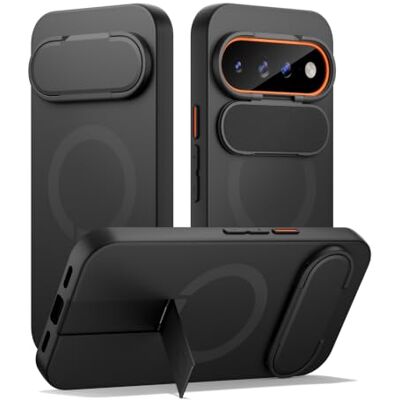 SURITCH Magnetische hoes, compatibel met Google Pixel 11/11 Pro met camerabescherming en verstelbare schokbestendige metalen standaard, dunne beschermhoes voor Pixel 11/11 Pro (2026), zwart SURITCH Magnetische hoes, compatibel met Google Pixel 11/11 Pro met camerabescherming en verstelbare schokbestendige metalen standaard, dunne beschermhoes voor Pixel 11/11 Pro (2026), zwart