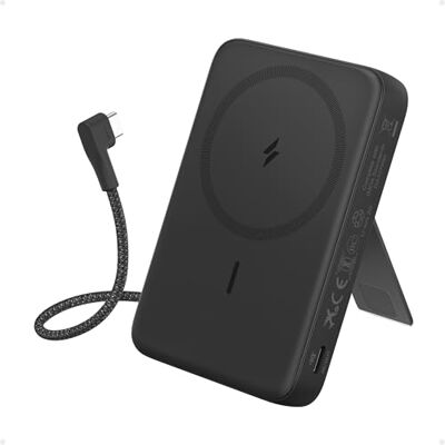 Anker Zolo Magnetische powerbank, draagbare externe batterij, 10.000 mAh, draadloos, met snel opladen, max. 30 W, geïntegreerde USB-C-kabel en verstelbare houder, voor iPhone 17/16-serie, AirPods en nog veel meer Anker Zolo Magnetische powerbank, draagbare externe batterij, 10.000 mAh, draadloos, met snel opladen, max. 30 W, geïntegreerde USB-C-kabel en verstelbare houder, voor iPhone 17/16-serie, AirPods en nog veel meer