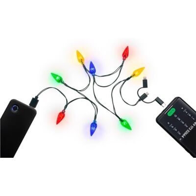 goobay 60339 oplaadkabel USB/USB-C + Micro USB + iPhone / oplaadkabel met lichtketting / 8 verschillende leds goobay 60339 oplaadkabel USB/USB-C + Micro USB + iPhone / oplaadkabel met lichtketting / 8 verschillende leds