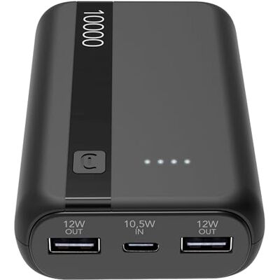 Cellular Line Power Bank 10000 Capaciteit: 10.000 mAh Ingang: 1 x USB-C 10,5 W Uitgang: 1 x USB 12 W Cellen: Li-ion batterij Heldere LED's geven restbelasting aan Zwart Cellular Line Power Bank 10000 Capaciteit: 10.000 mAh Ingang: 1 x USB-C 10,5 W Uitgang: 1 x USB 12 W Cellen: Li-ion batterij Heldere LED's geven restbelasting aan Zwart