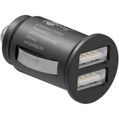 goobay 58912 2-poorts Autolader voor sigarettenaansteker, 3.1 A Dual USB Mini, 12/24 (DC) V auto en vrachtwagen goobay 58912 2-poorts Autolader voor sigarettenaansteker, 3.1 A Dual USB Mini, 12/24 (DC) V auto en vrachtwagen
