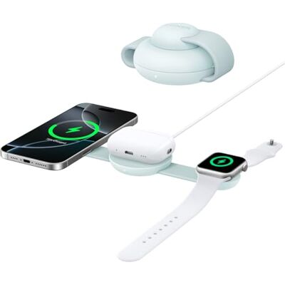 Anker MagGo 3-in-1 draadloze inductielader, compatibel met MagSafe, Qi2-gecertificeerd, 15 W, opvouwbaar voor reizen, iPhone 16/15/14, AirPods, Apple Watch (USB-C-oplader inbegrepen) Anker MagGo 3-in-1 draadloze inductielader, compatibel met MagSafe, Qi2-gecertificeerd, 15 W, opvouwbaar voor reizen, iPhone 16/15/14, AirPods, Apple Watch (USB-C-oplader inbegrepen)