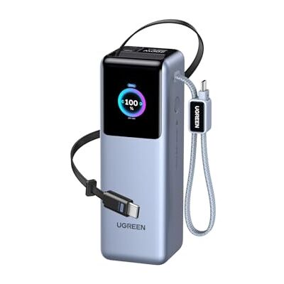 UGREEN Nexode Pro 200 W externe accu, 25000 mAh, powerbank USB C PD 100 W Geschikt voor vliegtuig, 2 type C-kabels, 2 1C1A-poorten, draagbare snellader, compatibel met iPhone 18 17 Pro Max Galaxy S26 UGREEN Nexode Pro 200 W externe accu, 25000 mAh, powerbank USB C PD 100 W Geschikt voor vliegtuig, 2 type C-kabels, 2 1C1A-poorten, draagbare snellader, compatibel met iPhone 18 17 Pro Max Galaxy S26