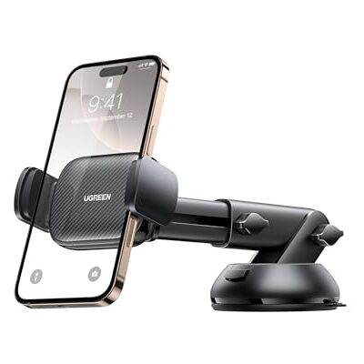 UGREEN Telefoonhouder voor auto, voorruit, telefoonhouder auto, zuignap, dashboard, 360 graden draaibaar, compatibel met smartphone Android, GPS, iPhone 14 Pro Max Galaxy S23 S22 S21 (zwart) UGREEN Telefoonhouder voor auto, voorruit, telefoonhouder auto, zuignap, dashboard, 360 graden draaibaar, compatibel met smartphone Android, GPS, iPhone 14 Pro Max Galaxy S23 S22 S21 (zwart)