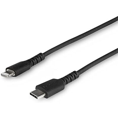 StarTech USB C-kabel op Lightning, robuust, 1 m, zwart laad-/synchronisatiekabel USB type C naar Lightning Fiber aramide iPad/iPhone 12 gecertificeerd Apple Mfi (RUSBCLTMM1MB) StarTech USB C-kabel op Lightning, robuust, 1 m, zwart laad-/synchronisatiekabel USB type C naar Lightning Fiber aramide iPad/iPhone 12 gecertificeerd Apple Mfi (RUSBCLTMM1MB)