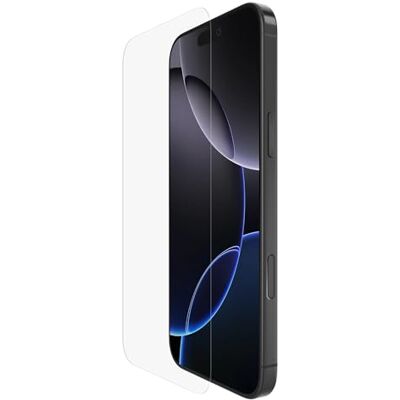 Belkin ScreenForce InvisiGlass displaybescherming voor iPhone 16, krasbestendig en schokbestendig, eenvoudige uitlijningsplaat voor luchtbelvrij gebruik, gemaakt van gerecycled glas voor Belkin ScreenForce InvisiGlass displaybescherming voor iPhone 16, krasbestendig en schokbestendig, eenvoudige uitlijningsplaat voor luchtbelvrij gebruik, gemaakt van gerecycled glas voor