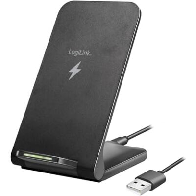 Logilink Smartphone-houder met draadloze oplaadfunctie met 2 spoelen voor Qi-compatibele apparaten van 4 tot 7 inch, instelbare kijkhoek Logilink Smartphone-houder met draadloze oplaadfunctie met 2 spoelen voor Qi-compatibele apparaten van 4 tot 7 inch, instelbare kijkhoek
