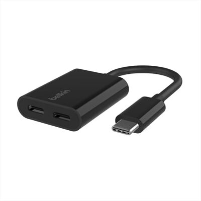 Belkin RockStar Audio USB-C adapter + opladen (Power Delivery 60W, voor iPhone 16, iPad, Galaxy, Note, Google Pixel, LG, Sony Xperia, OnePlus enz., zwart) Belkin RockStar Audio USB-C adapter + opladen (Power Delivery 60W, voor iPhone 16, iPad, Galaxy, Note, Google Pixel, LG, Sony Xperia, OnePlus enz., zwart)