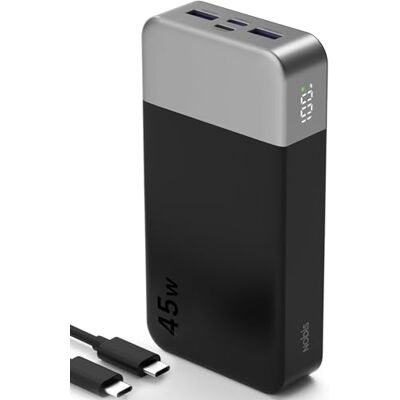 NOBIS 45 W externe batterij 20.000 mAh – Power Bank snel opladen, 2 x USB-C (in/out) & 2 x USB-A, digitaal display en lage stroommodus, compatibel met Phone 17 16 S25, gameconsoles NOBIS 45 W externe batterij 20.000 mAh – Power Bank snel opladen, 2 x USB-C (in/out) & 2 x USB-A, digitaal display en lage stroommodus, compatibel met Phone 17 16 S25, gameconsoles