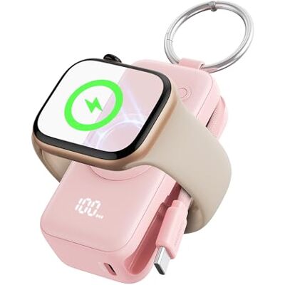 INIU Externe accu, mini-powerbank voor Apple Watch en iPhone met USB-C-kabel, 5000 mAh, 20 W, draagbare externe batterij, compatibel met Apple Watch Ultra 11 10 9 SE, iPhone 17 16, roze INIU Externe accu, mini-powerbank voor Apple Watch en iPhone met USB-C-kabel, 5000 mAh, 20 W, draagbare externe batterij, compatibel met Apple Watch Ultra 11 10 9 SE, iPhone 17 16, roze