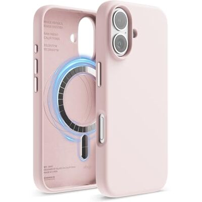 elago Magnetische siliconen hoes voor iPhone 16 Compatibel met MagSafe, geïntegreerde magneten, zachte siliconen, antislip, schokbestendig (mooi roze) elago Magnetische siliconen hoes voor iPhone 16 Compatibel met MagSafe, geïntegreerde magneten, zachte siliconen, antislip, schokbestendig (mooi roze)
