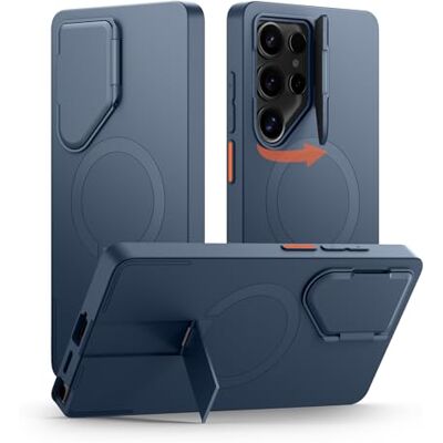 SURITCH Samsung Galaxy S25 Ultra telefoonhoesje, magnetische beschermhoes met camera-hoes en verstelbare metalen standaard voor Galaxy S25 Ultra (2025), donkerblauw SURITCH Samsung Galaxy S25 Ultra telefoonhoesje, magnetische beschermhoes met camera-hoes en verstelbare metalen standaard voor Galaxy S25 Ultra (2025), donkerblauw