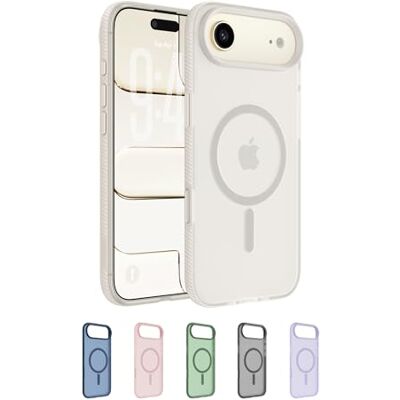 Belkin SheerForce Grip Beschermhoes voor iPhone Air, MagSafe-compatibel, dun design, bescherming met antislip groeven, magnetisch en schokbestendig, beige Belkin SheerForce Grip Beschermhoes voor iPhone Air, MagSafe-compatibel, dun design, bescherming met antislip groeven, magnetisch en schokbestendig, beige