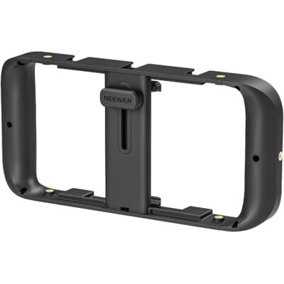 NEEWER Videohouder voor smartphone, videostabilisator voor mobiele telefoon, vlogging-kooi met statiefhouder, telefoonhouder voor filmmaker, compatibel met NEEWER Videohouder voor smartphone, videostabilisator voor mobiele telefoon, vlogging-kooi met statiefhouder, telefoonhouder voor filmmaker, compatibel met