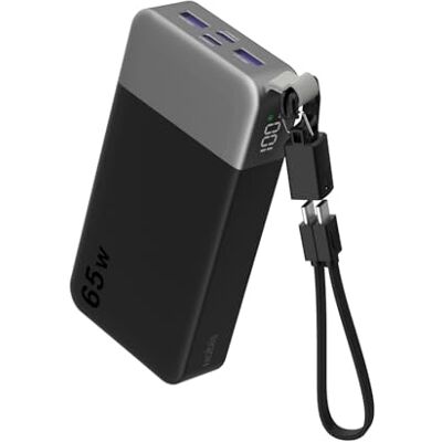 NOBIS Externe batterij, 65 W, 20.000 mAh, powerbank met USB-C naar C-kabel Draagbare accu, snel opladen, bidirectioneel, digitaal display, voor iPhone, Samsung Galaxy, MacBook NOBIS Externe batterij, 65 W, 20.000 mAh, powerbank met USB-C naar C-kabel Draagbare accu, snel opladen, bidirectioneel, digitaal display, voor iPhone, Samsung Galaxy, MacBook