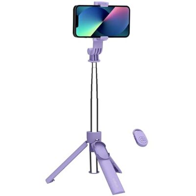 Celly , Universele selfiestick met Bluetooth, verstelbare en draagbare stang, geïntegreerd statief, compatibel met smartphone tot 7 inch, kleur paars Celly , Universele selfiestick met Bluetooth, verstelbare en draagbare stang, geïntegreerd statief, compatibel met smartphone tot 7 inch, kleur paars