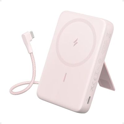 Anker Zolo Magnetische powerbank, draagbare externe batterij, 10.000 mAh, draadloos, met snel opladen, max. 30 W, geïntegreerde USB-C-kabel en verstelbare houder, voor iPhone 15/14-serie, AirPods en nog veel meer Anker Zolo Magnetische powerbank, draagbare externe batterij, 10.000 mAh, draadloos, met snel opladen, max. 30 W, geïntegreerde USB-C-kabel en verstelbare houder, voor iPhone 15/14-serie, AirPods en nog veel meer