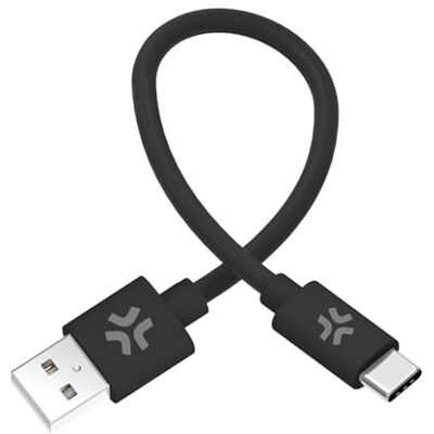 Celly USBAUSBCCOT30BK, USB-A naar USB-C kabel, gemaakt van zwart gevlochten stof, snel opladen tot 60 W, compatibel met oplader, powerbank en andere apparaten, lengte 30 cm Celly USBAUSBCCOT30BK, USB-A naar USB-C kabel, gemaakt van zwart gevlochten stof, snel opladen tot 60 W, compatibel met oplader, powerbank en andere apparaten, lengte 30 cm