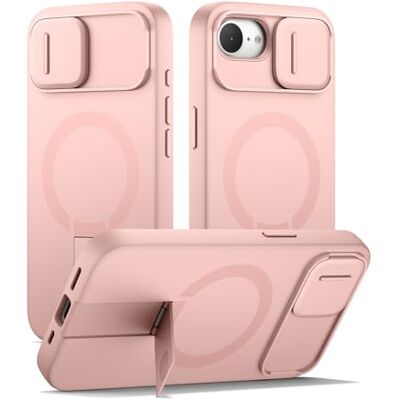 SURITCH Magnetische hoes, compatibel met iPhone 16e, stootvaste beschermhoes met schuifcamera-hoes en verstelbare standaard (roze) SURITCH Magnetische hoes, compatibel met iPhone 16e, stootvaste beschermhoes met schuifcamera-hoes en verstelbare standaard (roze)