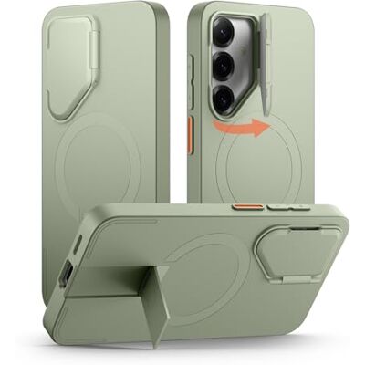SURITCH Magnetisch hoesje compatibel met Samsung Galaxy S25 met camerabescherming en verstelbare metalen standaard, schokbestendig, dunne beschermhoes voor Galaxy S25 5G (2025), groen SURITCH Magnetisch hoesje compatibel met Samsung Galaxy S25 met camerabescherming en verstelbare metalen standaard, schokbestendig, dunne beschermhoes voor Galaxy S25 5G (2025), groen