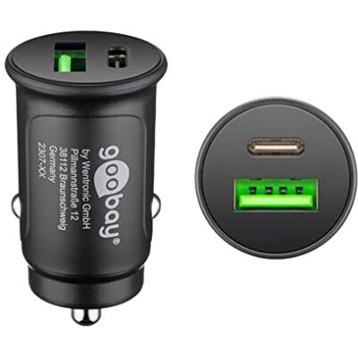 goobay 59521 auto/autolader 2 poorten met USB-C PD (Power Delivery), mini-oplader voor sigarettenaansteker, dubbele USB, auto en vrachtwagen (12 V/24 V), 27 W, zwart goobay 59521 auto/autolader 2 poorten met USB-C PD (Power Delivery), mini-oplader voor sigarettenaansteker, dubbele USB, auto en vrachtwagen (12 V/24 V), 27 W, zwart